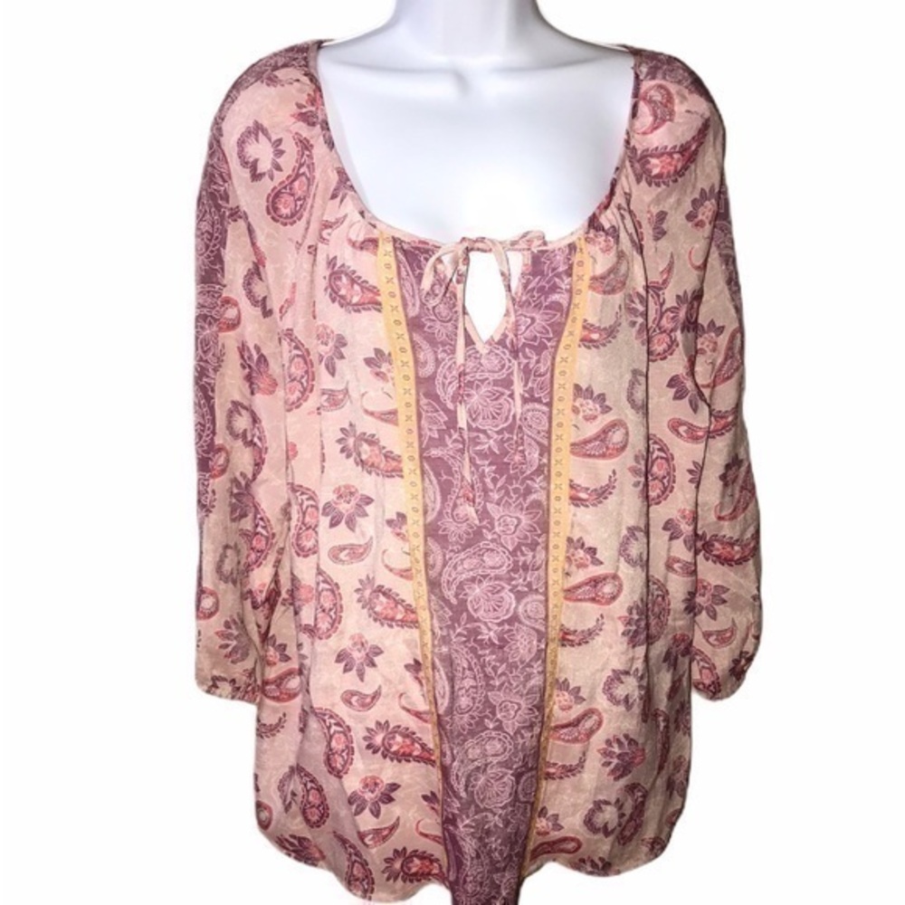 Fred David Boho Peasant Blouse - Size Large